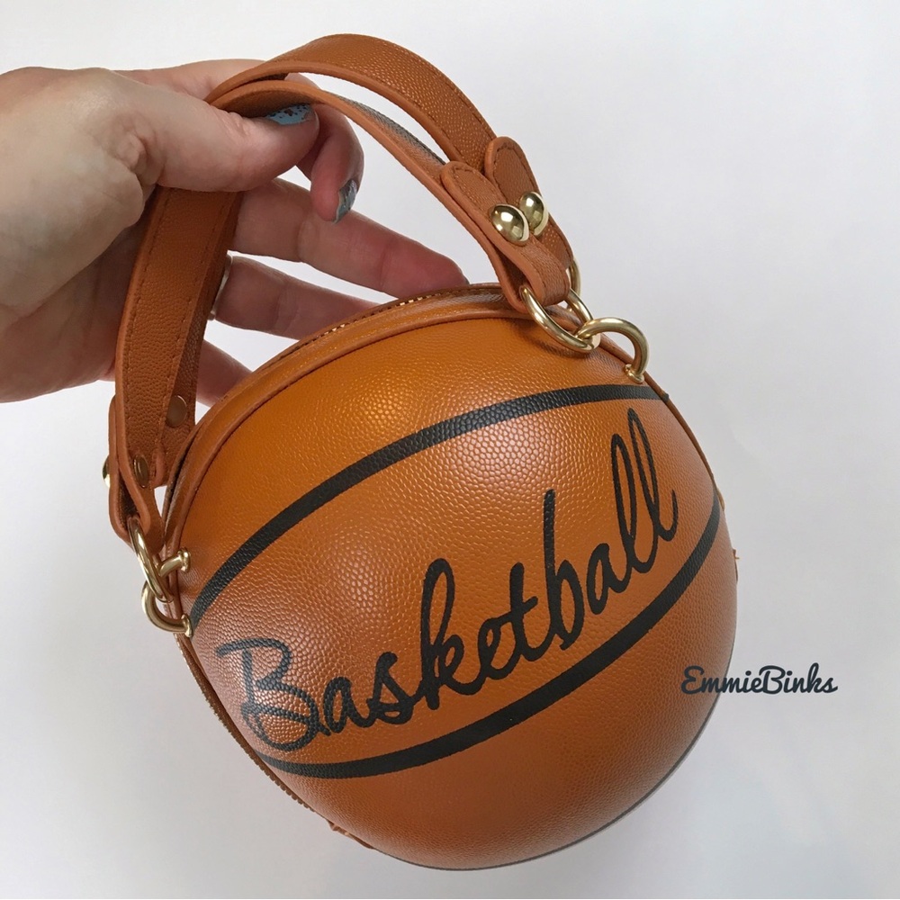New Vegan Leather Mini Basketball Purse ~ Clutch Crossbody Basketball Bag - Picture 7 of 16